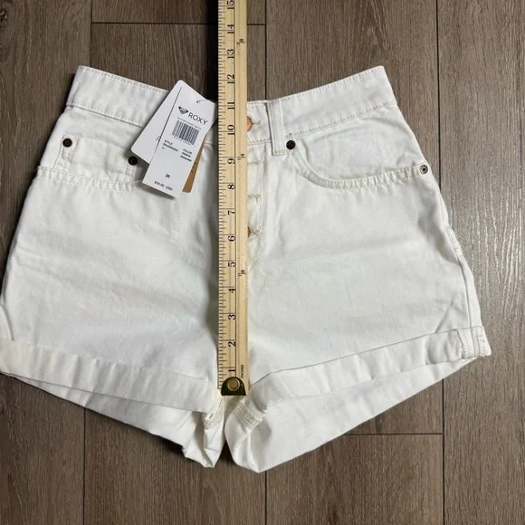 Roxy High Waist Cream Shorts - Picture 7 of 8